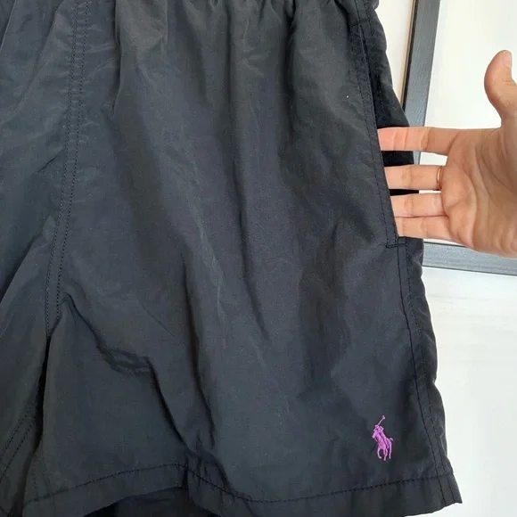 POLO RALPH LAUREN VINTAGE 90s Y2K SWIMMING TRUNKS SHORTS BLACK PURPLE.Men medium - Picture 7 of 12